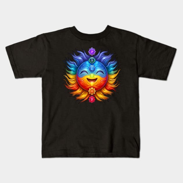 Chakra Emoji Kids T-Shirt by Total 8 Yoga